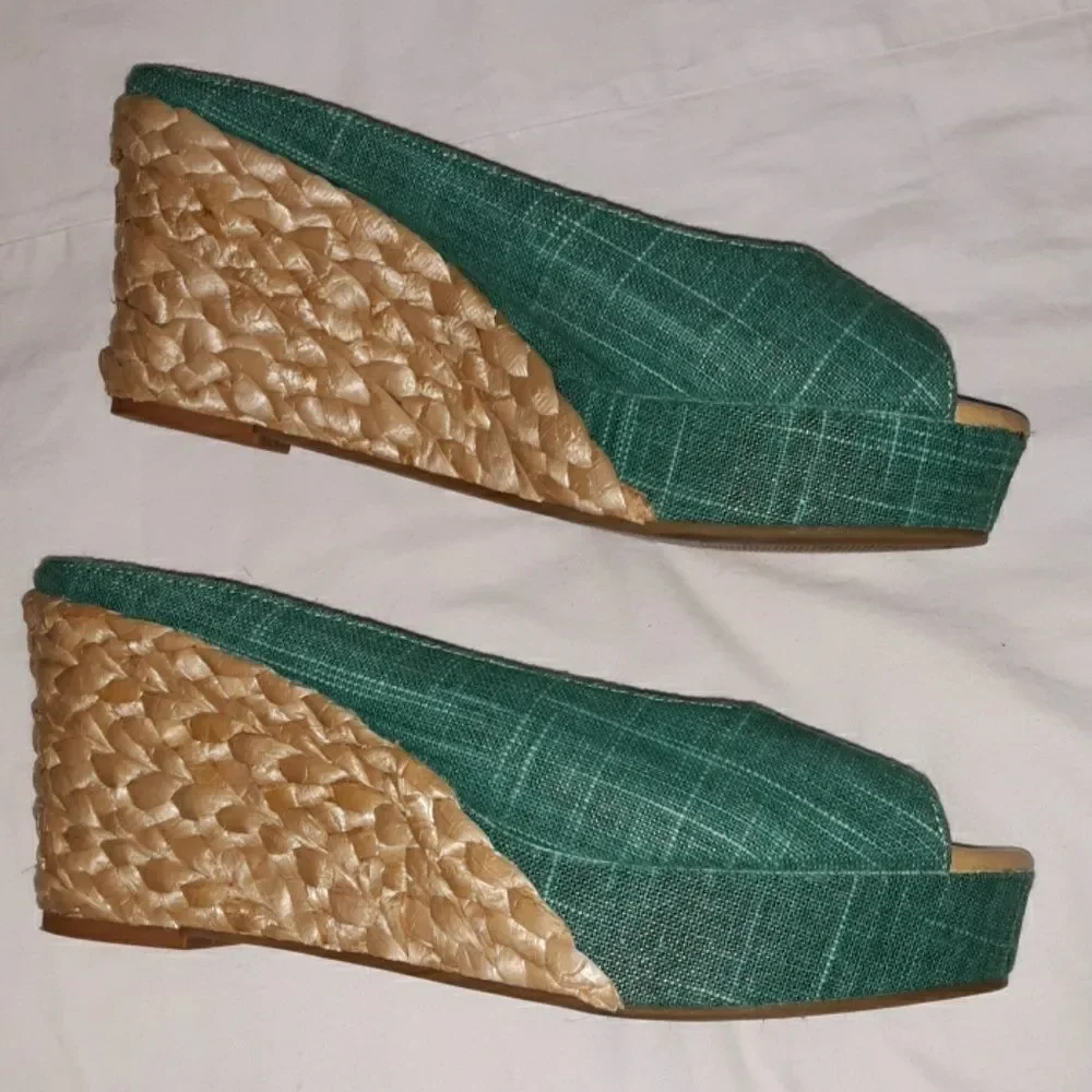 CL by‎ Laundry Daysie Open Back Aqua Espadrilles